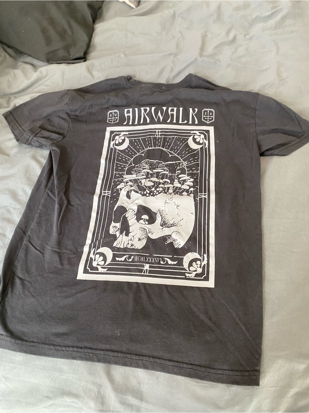 Airwalk Black Tee with White Skull Graphic